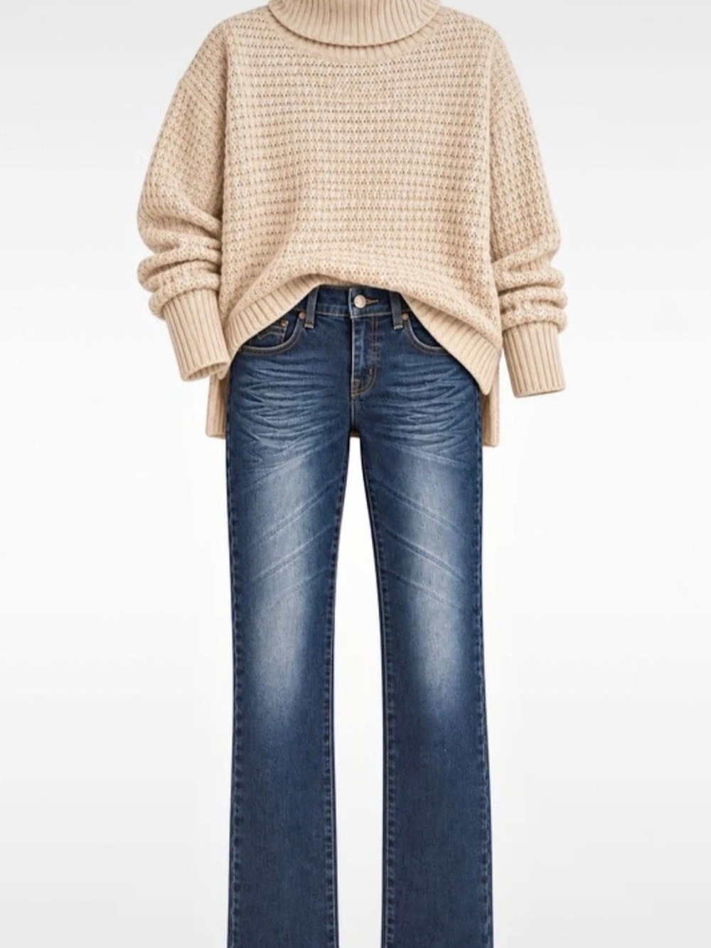 Textured Waffle-Knit Cowl-Neck Sweater